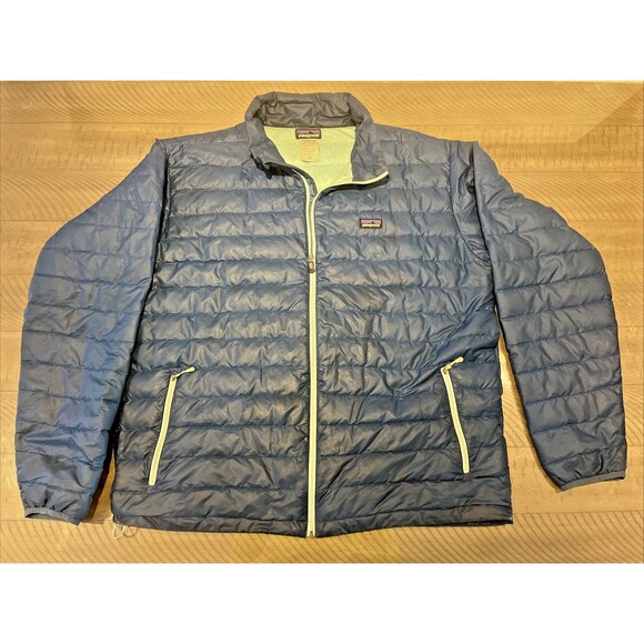 Patagonia Mens Size XL Micro Nano Puff Jacket Coat Full Zip Blue Insulated - Picture 1 of 8